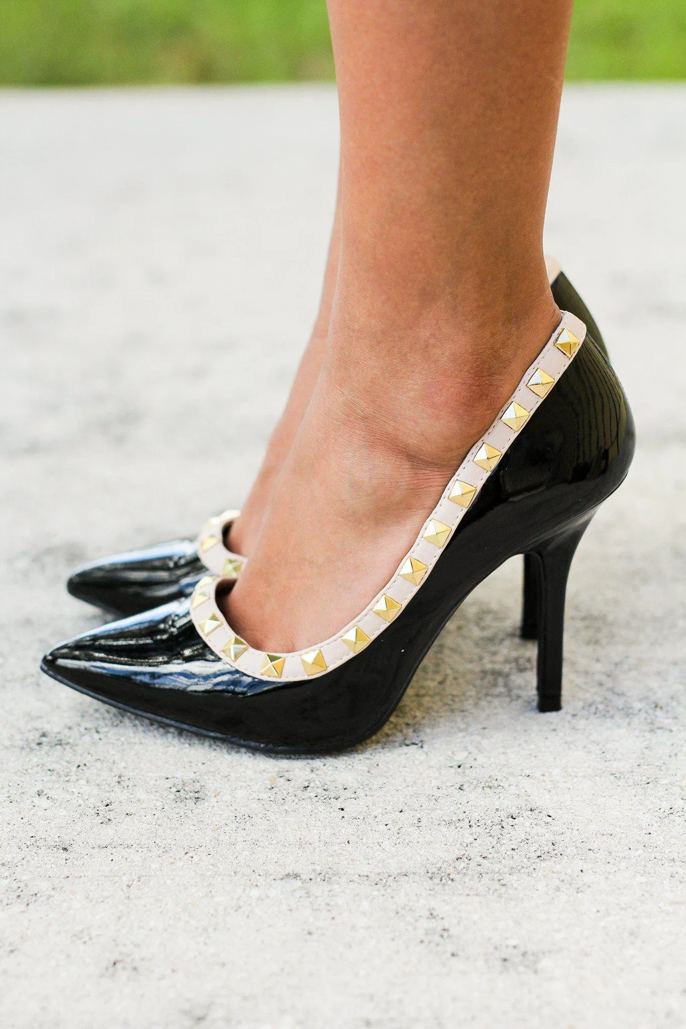 Black Studded Heels