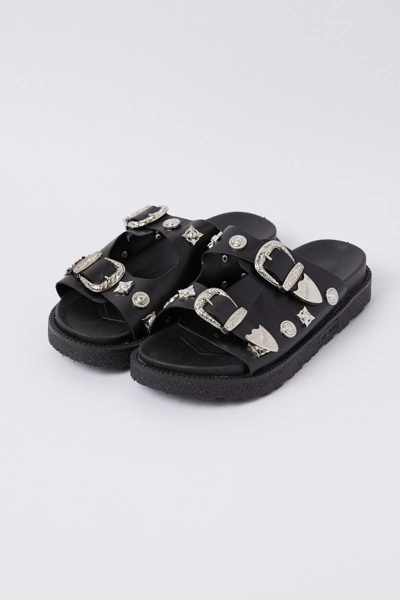 Black Studded Sandals