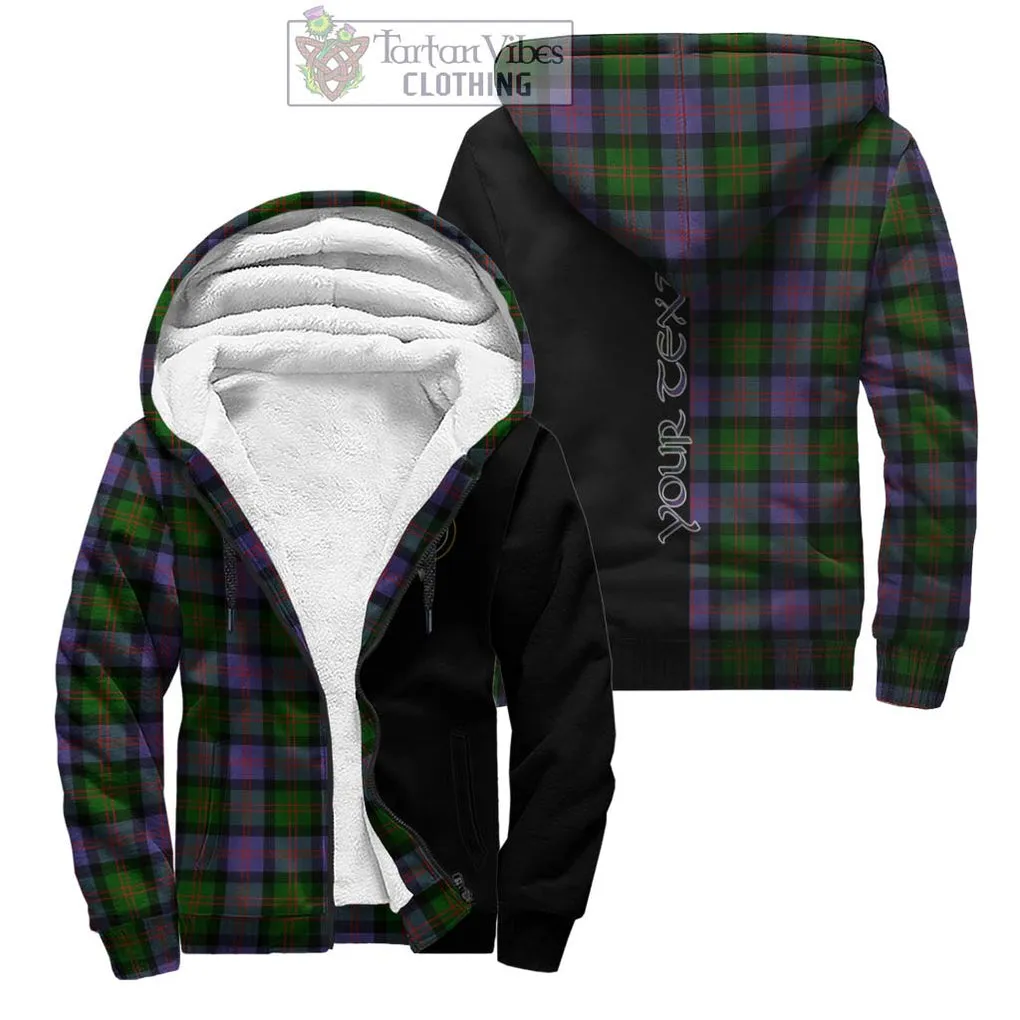 Blair Modern Tartan Sherpa Hoodie with Family Crest and Half Of Me Style