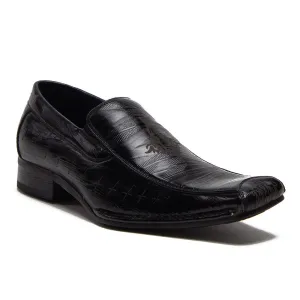 Boys Conal Squared Toe Dress Design Loafers Shoes K-61010 Black-91