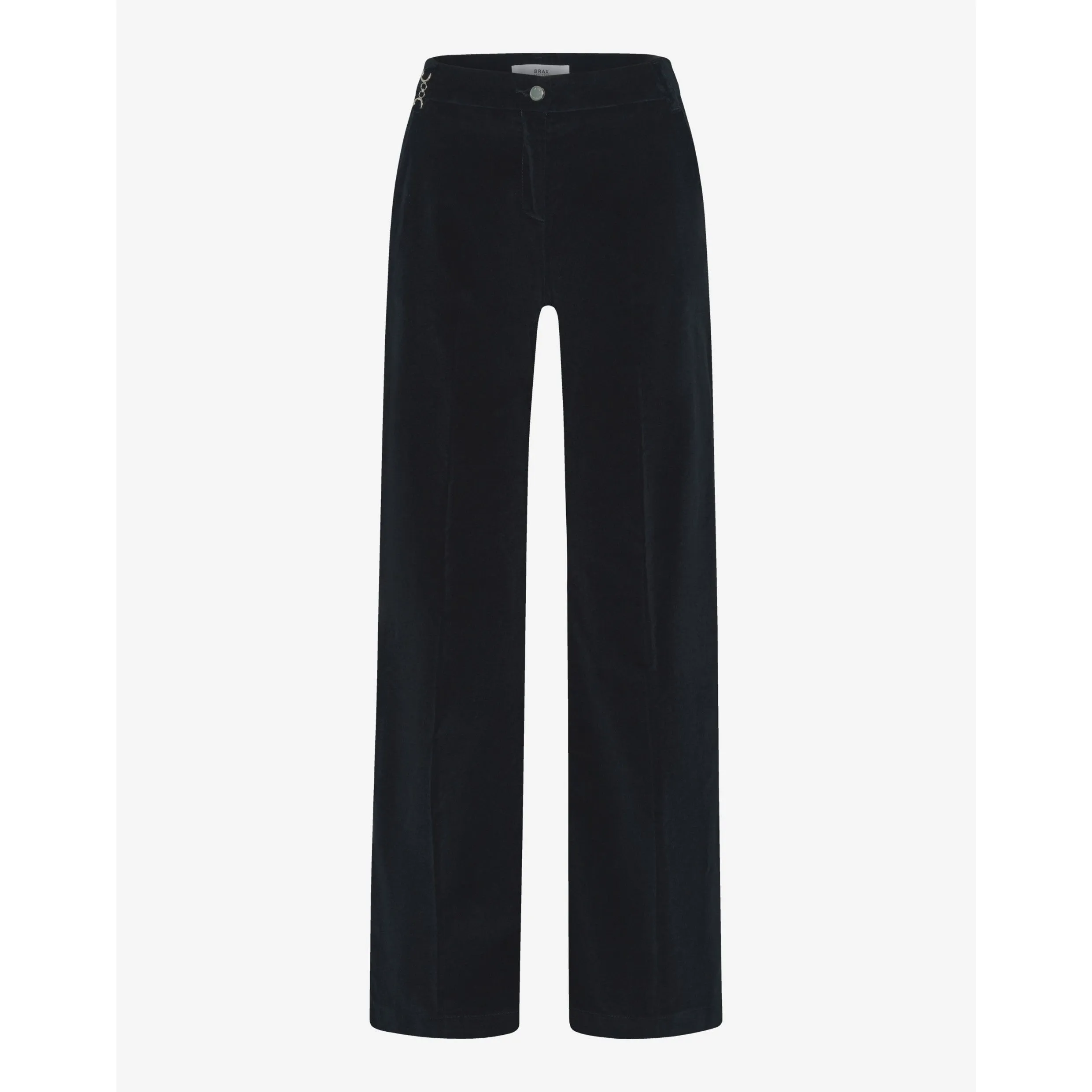 Brax Maine Clean Velvet Palazzo Trousers in Black 75-1038/02