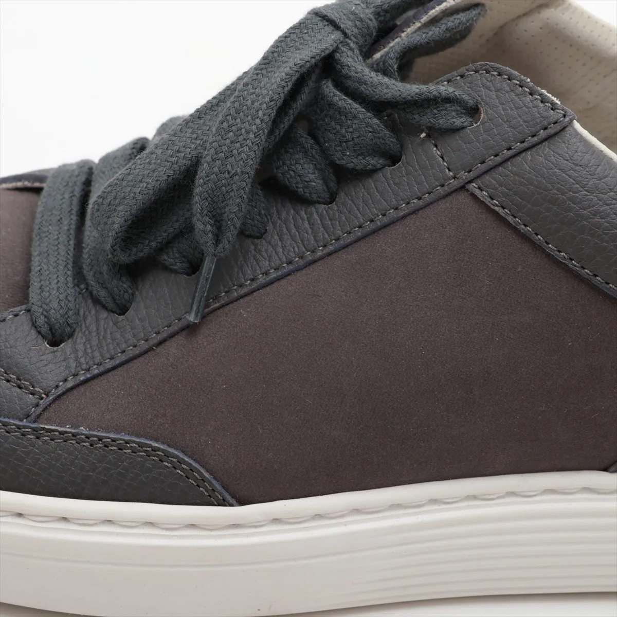 Brunello Cucinelli Leather Suede Sneaker Brown x Gray