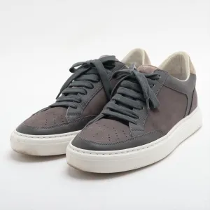 Brunello Cucinelli Leather Suede Sneaker Brown x Gray