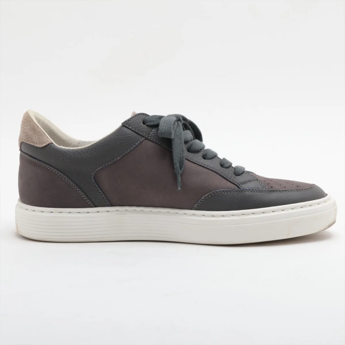 Brunello Cucinelli Leather Suede Sneaker Brown x Gray