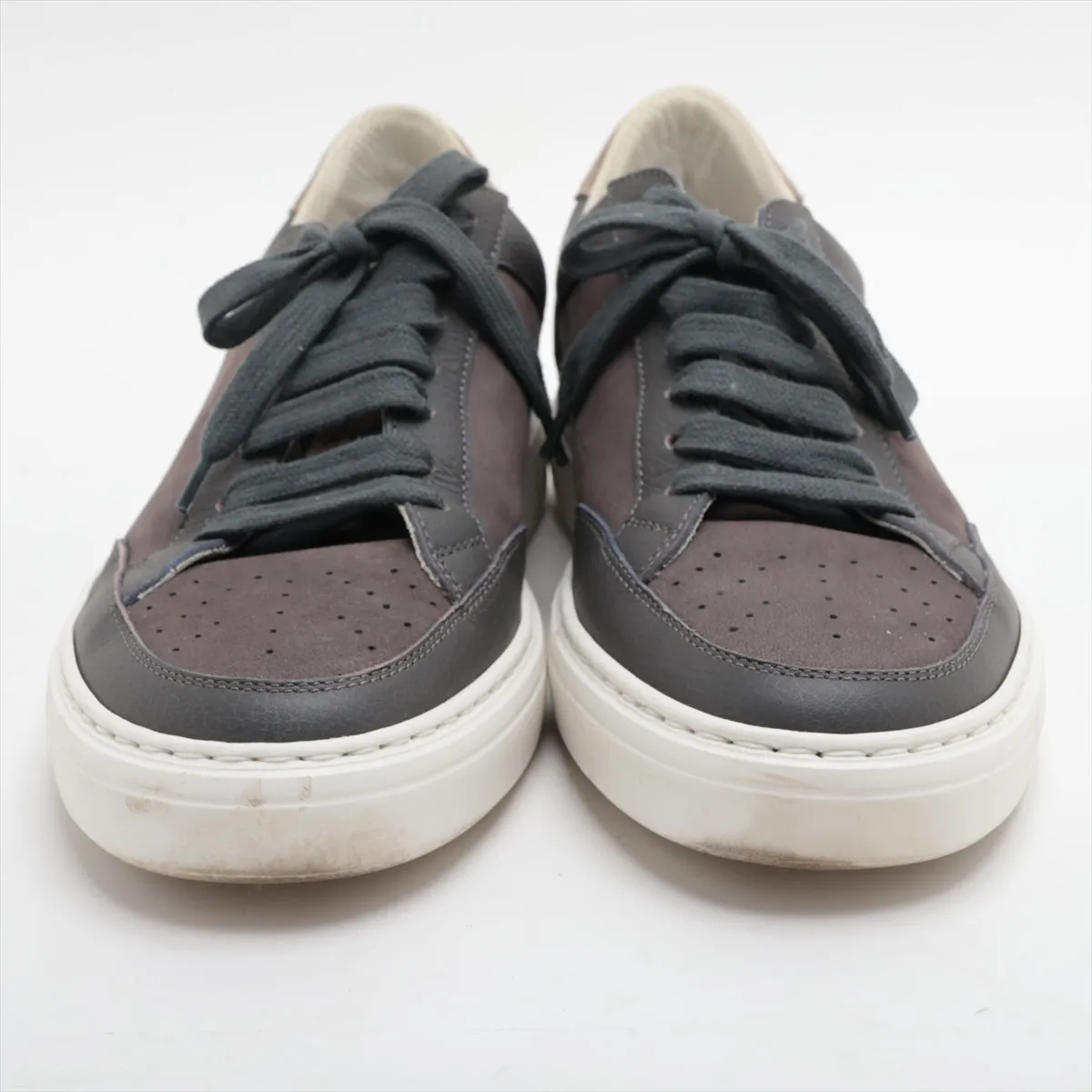 Brunello Cucinelli Leather Suede Sneaker Brown x Gray