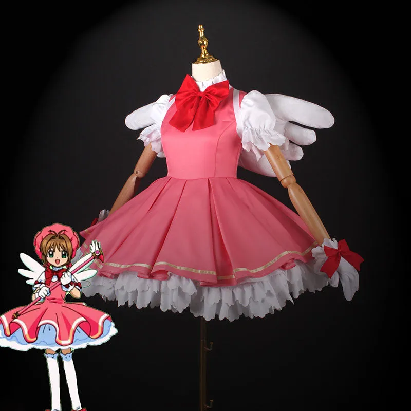 Cardcaptor Sakura Clear Card Sakura Kinomoto Pink Dress Halloween Cosplay Costume - Not Included Wing