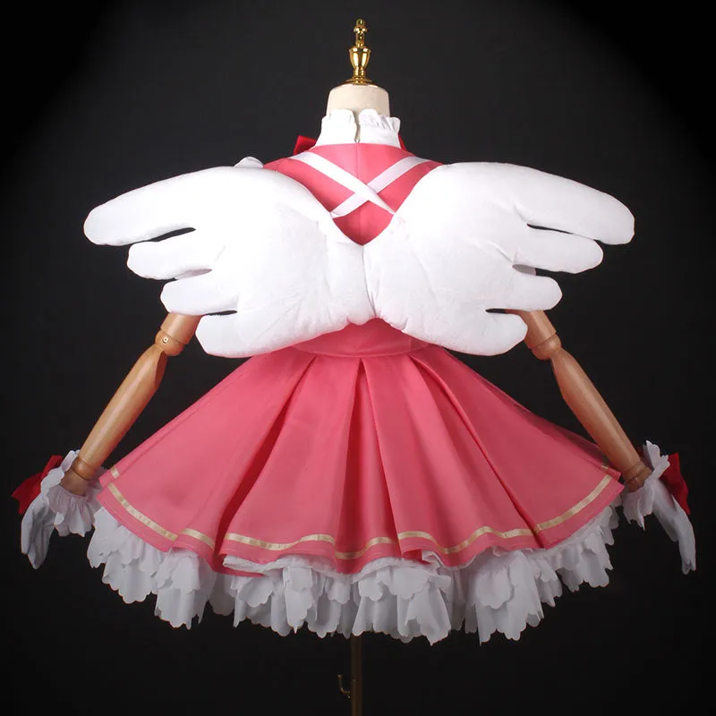 Cardcaptor Sakura Clear Card Sakura Kinomoto Pink Dress Halloween Cosplay Costume - Not Included Wing