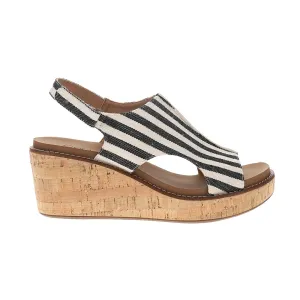 Carley Studded Striped Wedge Sandals