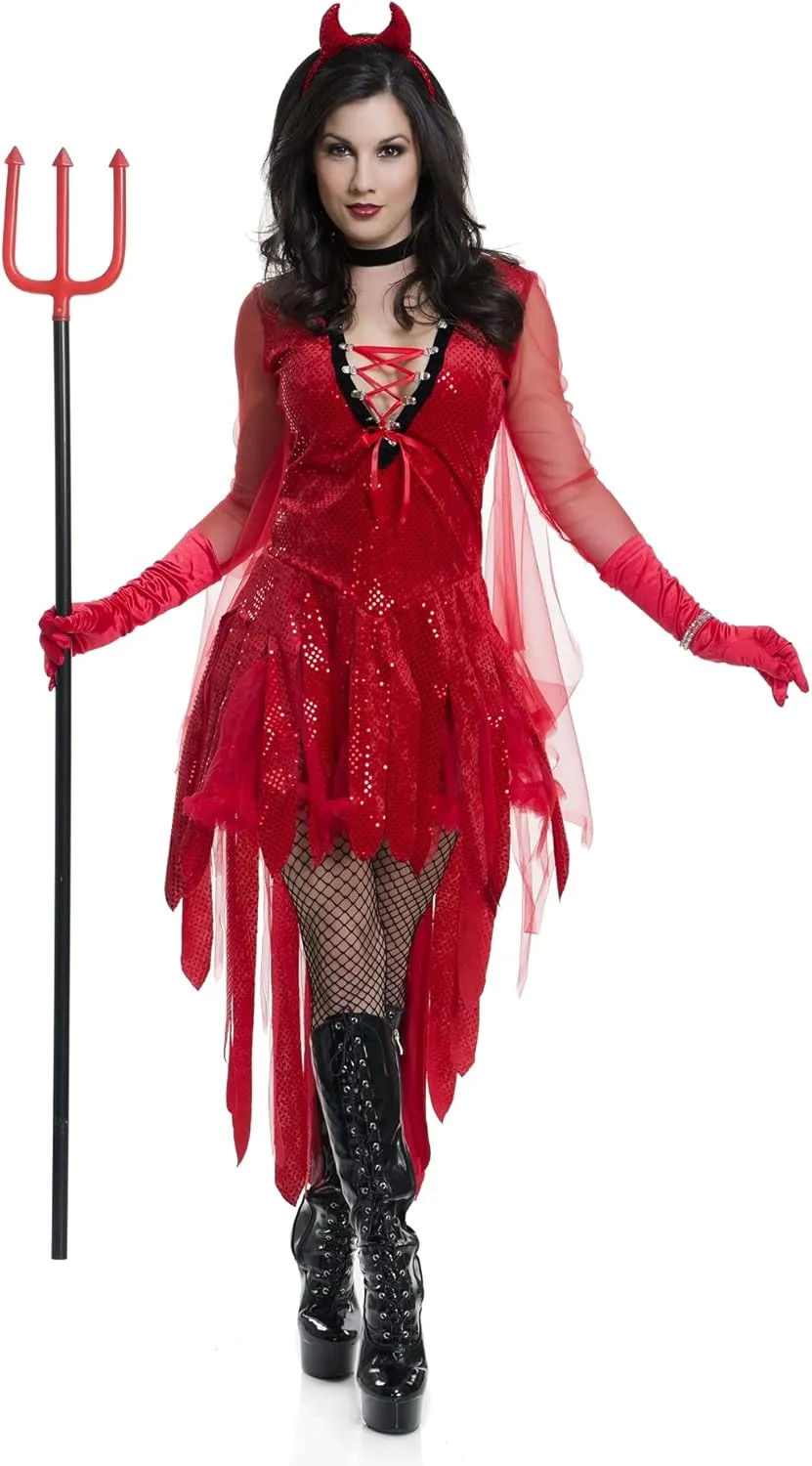 Charades Womens Red Hot Devil Costume