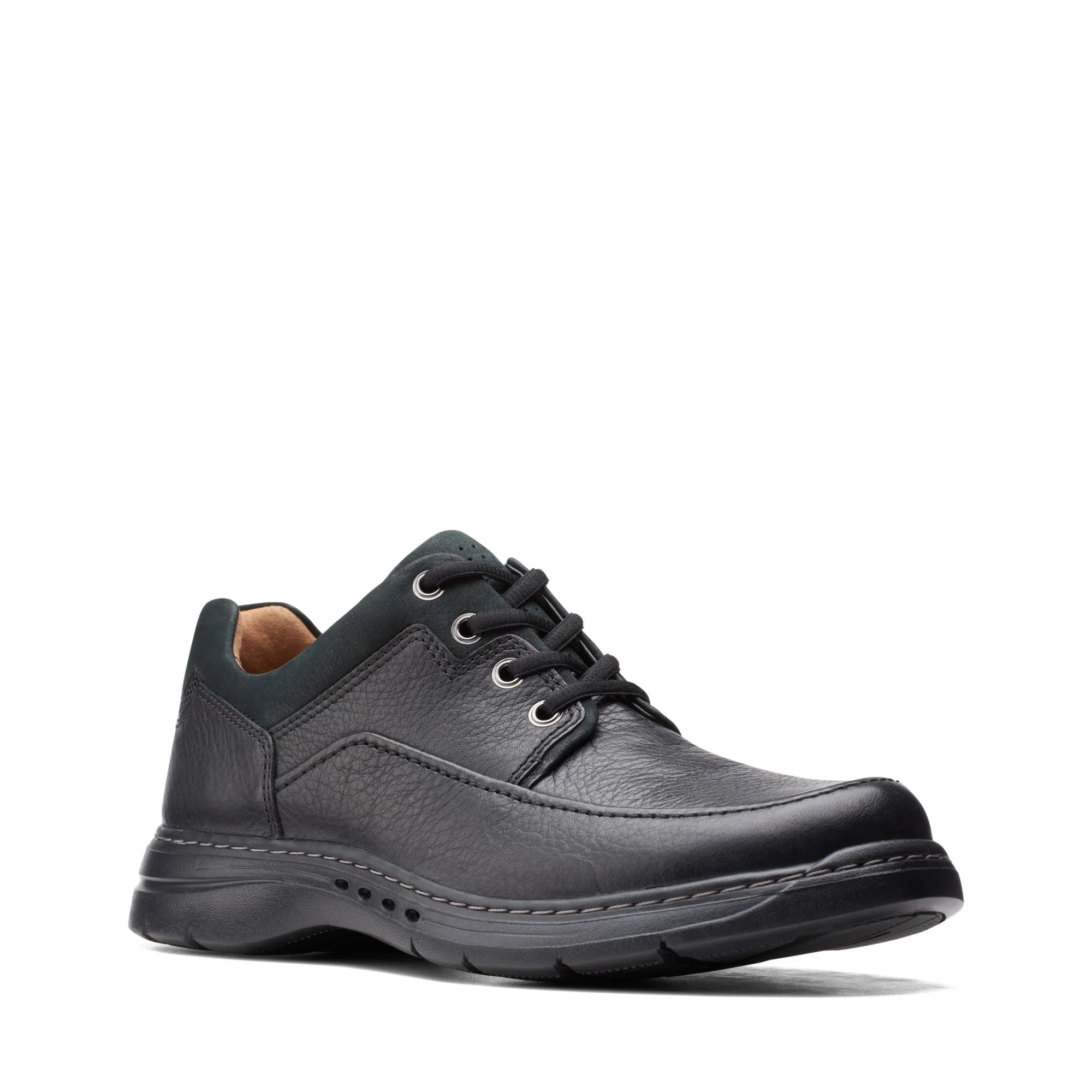 Clarks Un Brawley Lace Black Leather Men's