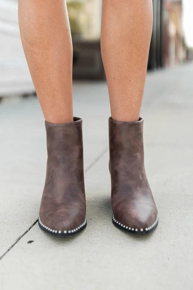 Collins Brown Studded Booties