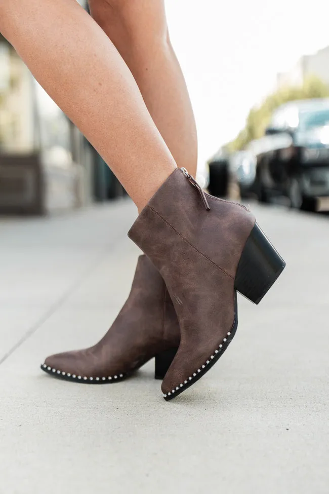 Collins Brown Studded Booties