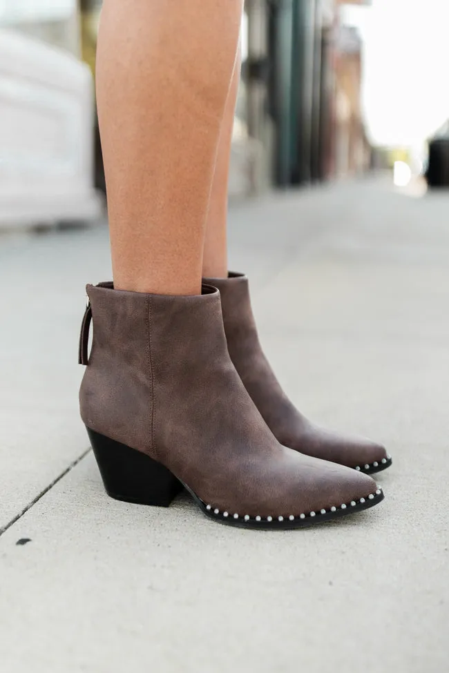 Collins Brown Studded Booties