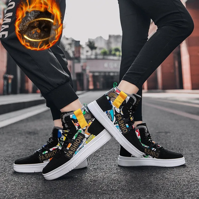 Colorful Graffiti Style High Top Sneaker