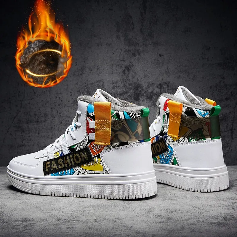 Colorful Graffiti Style High Top Sneaker