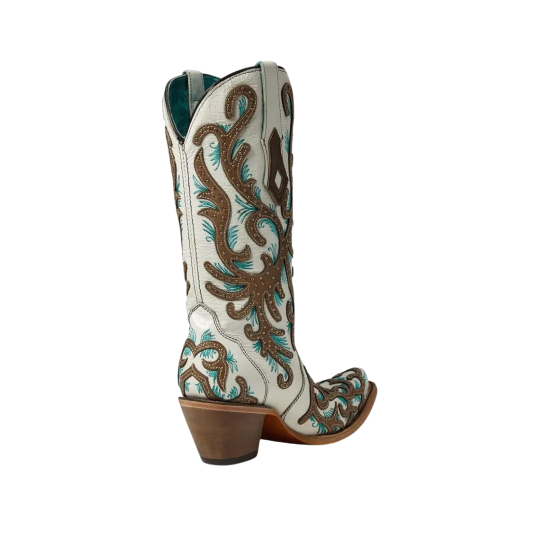 Corral Women's White Overlay Embroidered Studded Boots