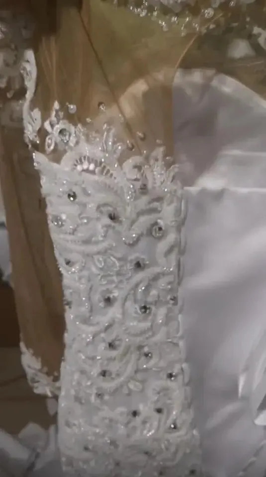 Corset crystal Lace  Mermaid Wedding Dress