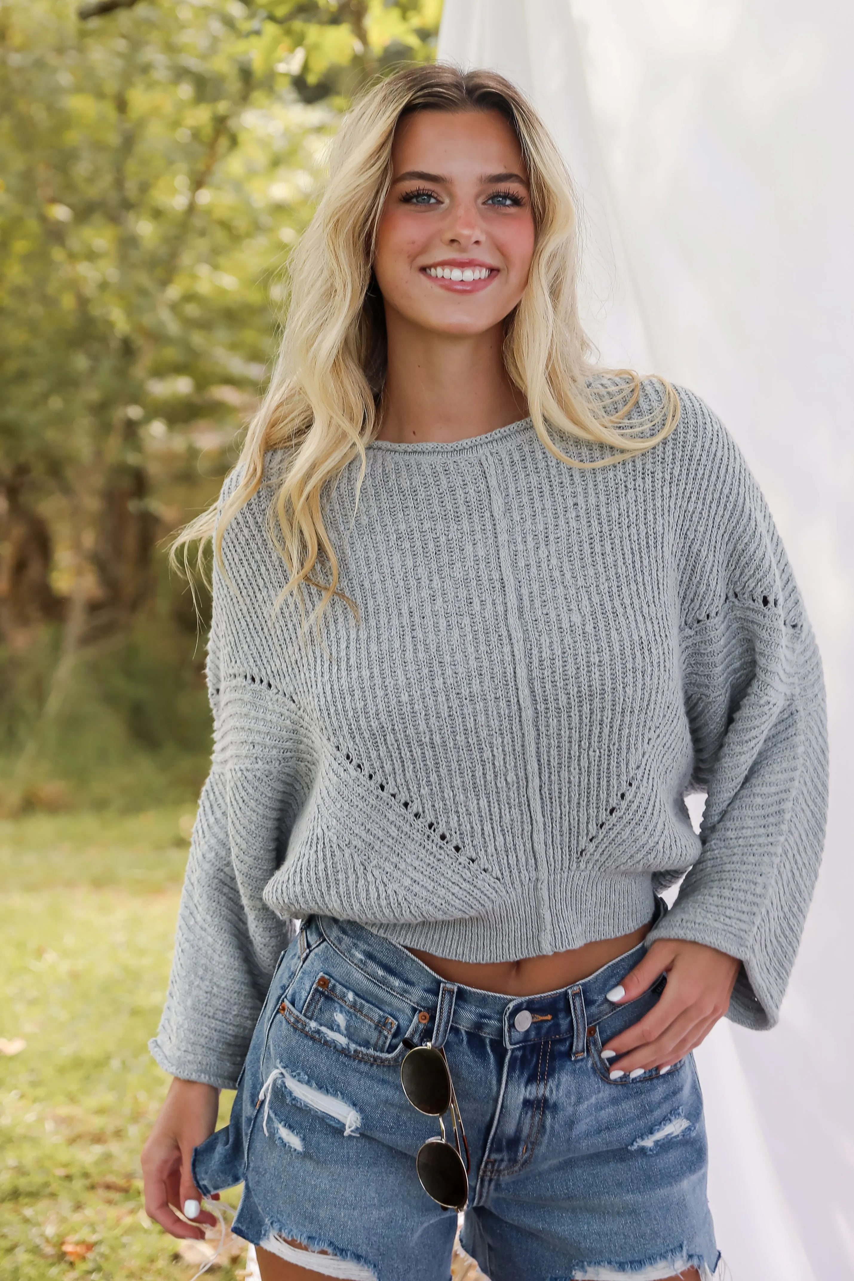 Coveted Essence Light Grey Sweater