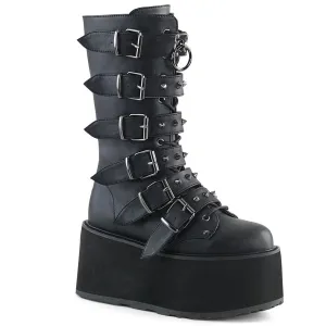 Damned-225 Black Vegan Leather 3.5" Platform Boot