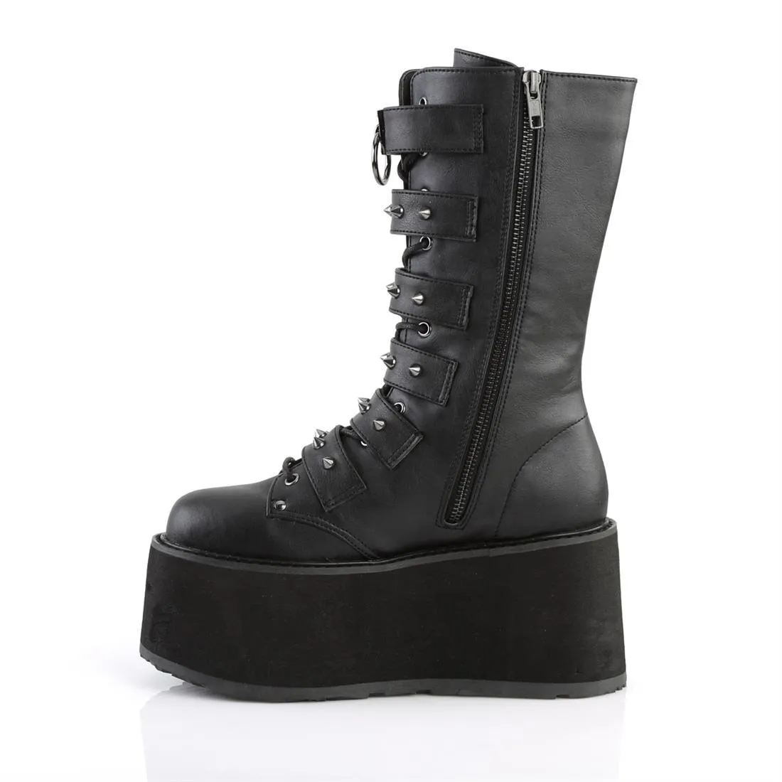 Damned-225 Black Vegan Leather 3.5" Platform Boot