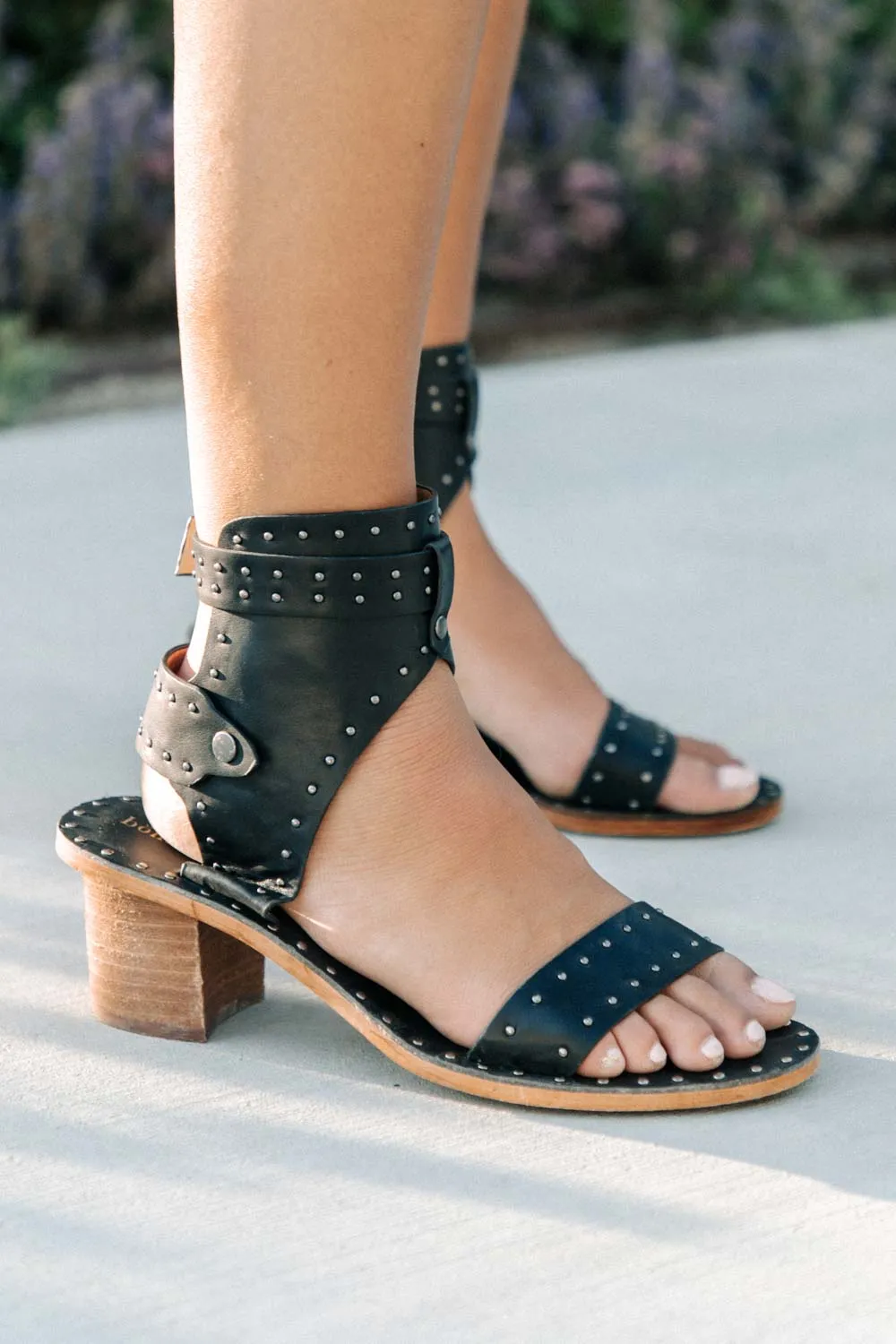 Daphne Studded Heels in Black