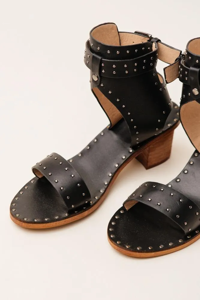 Daphne Studded Heels in Black