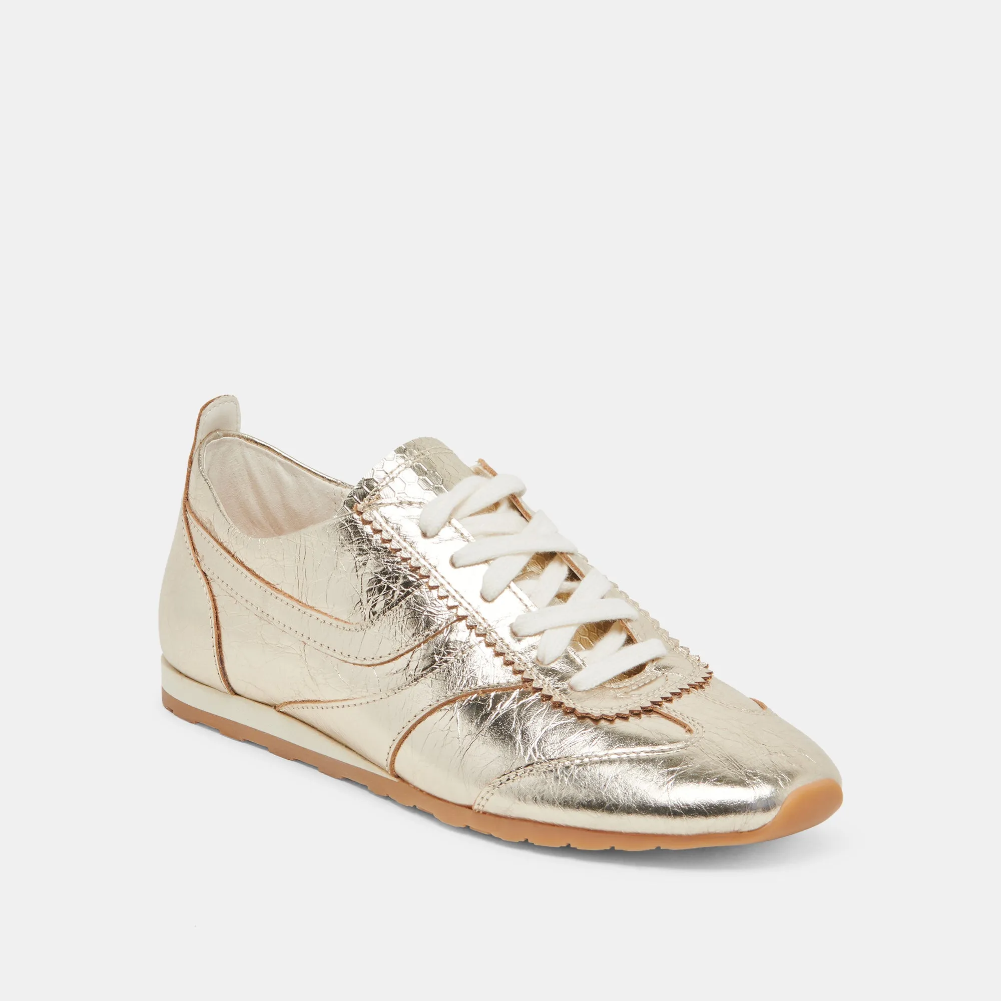 DELANY SNEAKERS LIGHT GOLD CRINKLE PATENT