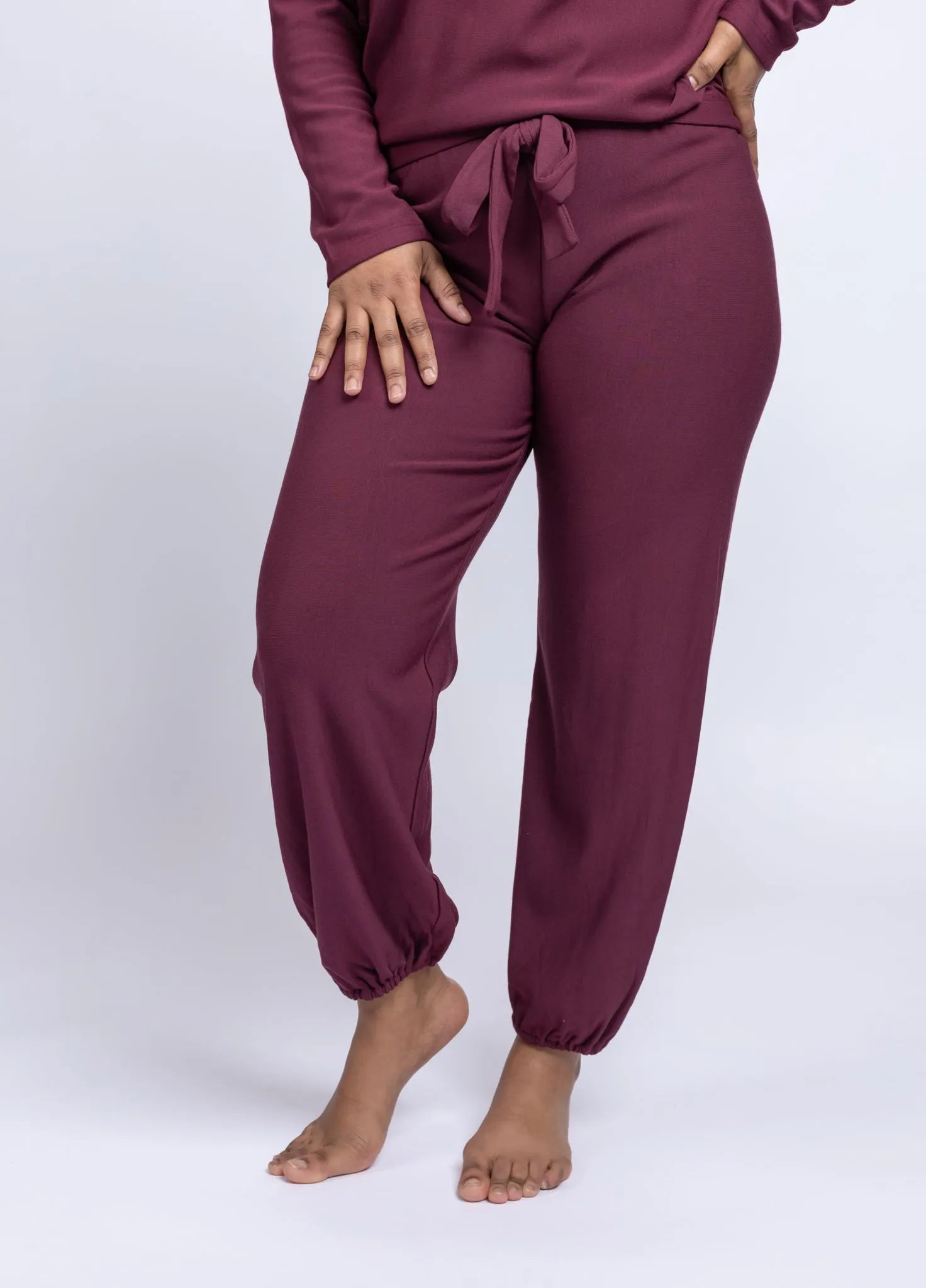 Eberjey Softest Sweats Plush Pants in Mulberry