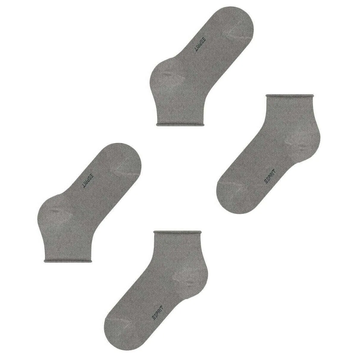 Esprit Basic Pure 2 Pack Short Socks - Light Grey