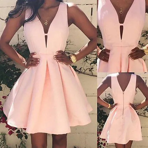 Fabulous Pink Homecoming Dresses,Satin Short Prom Dresses,Graduation Dresses