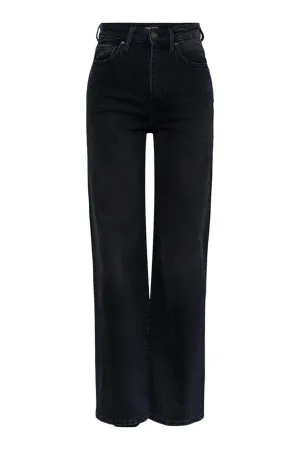 Flikka High Waist Wide Jeans - Black Denim