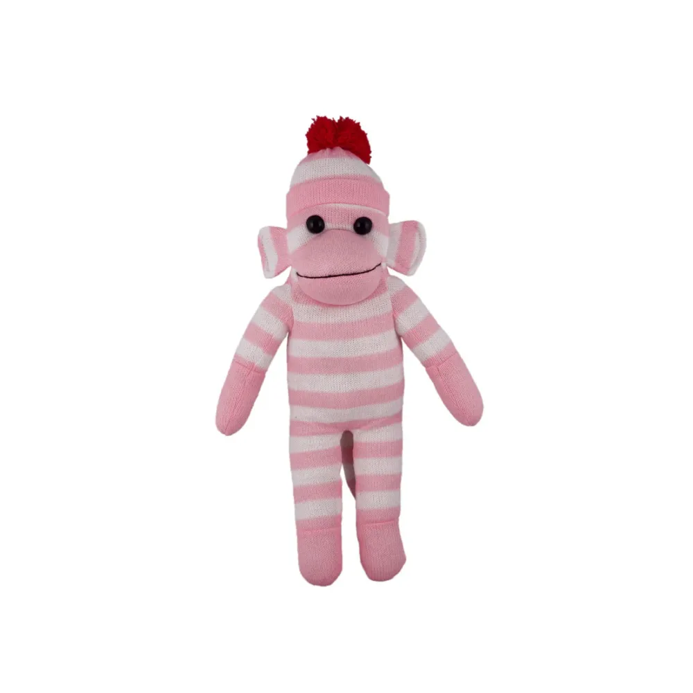 Floppy Sock Monkey Pink 16"