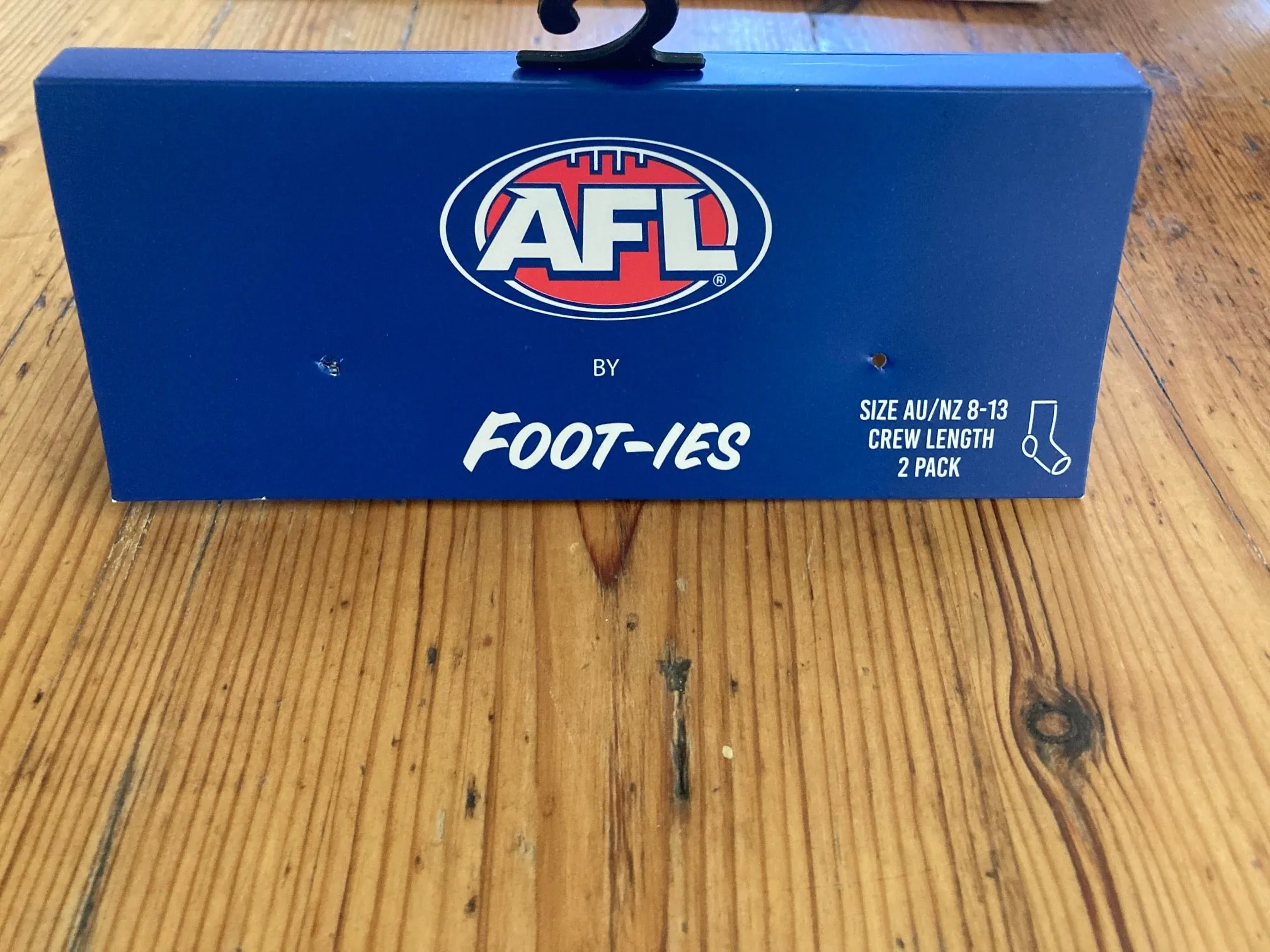 FOOT-IES Carlton Blues AFL Stripe Crew Socks- 2 Pack