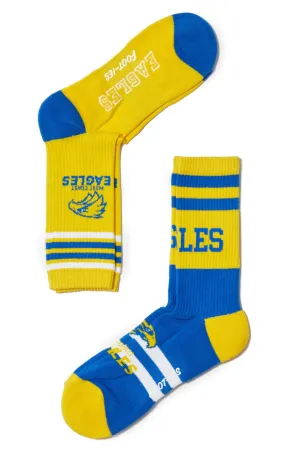 FOOT-IES West Coast Eagles AFL Stripe Crew Socks- 2 Pack