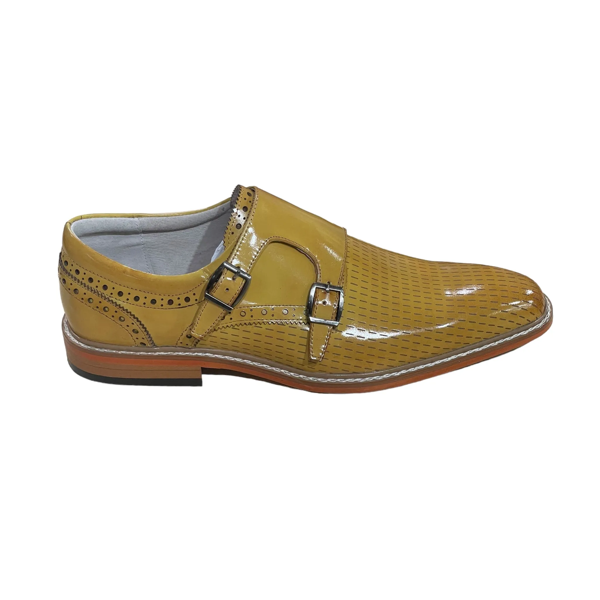 GIOVANNI: Rocky Wing Tip Double Monk Strap