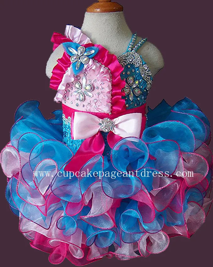 Glitz Nations Pageant For 0-3 Months/3-6 months/6-9 Months Cupcake Pageant Dress 0--6T