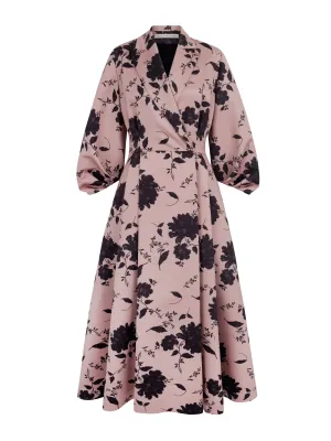 Goldie blush pink rose motif coat-dress