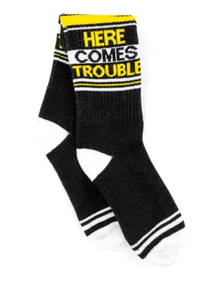 Here Comes Trouble Gym Socks