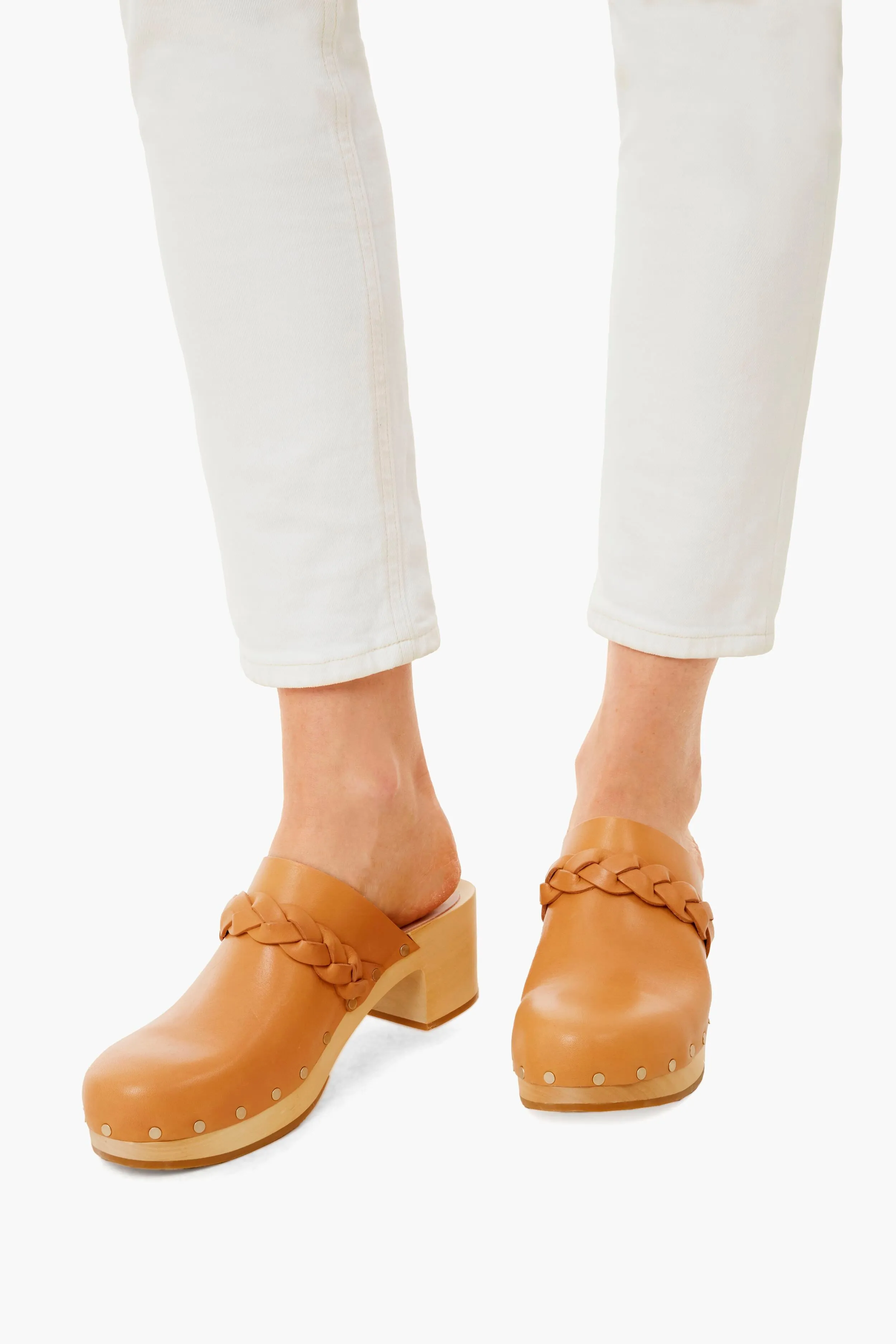 Honey Lupa Mid Heel Clog With Braid