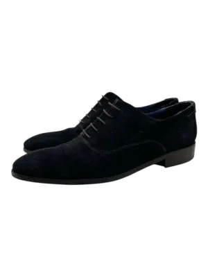 Hop's Shoe Size 45 Navy Suede Solid Dress Men's Shoes