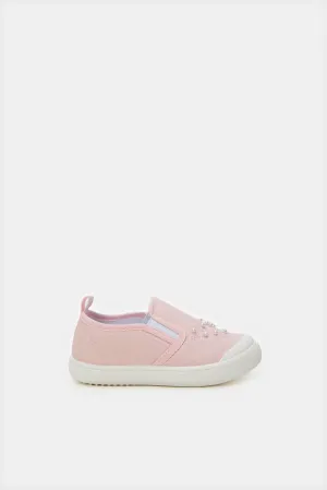 Infant Girls Pink Pearl Slip-On Pump