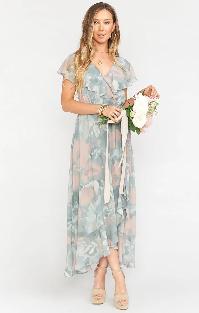 Jess Ruffle Midi Dress ~ Sage I Do Floral