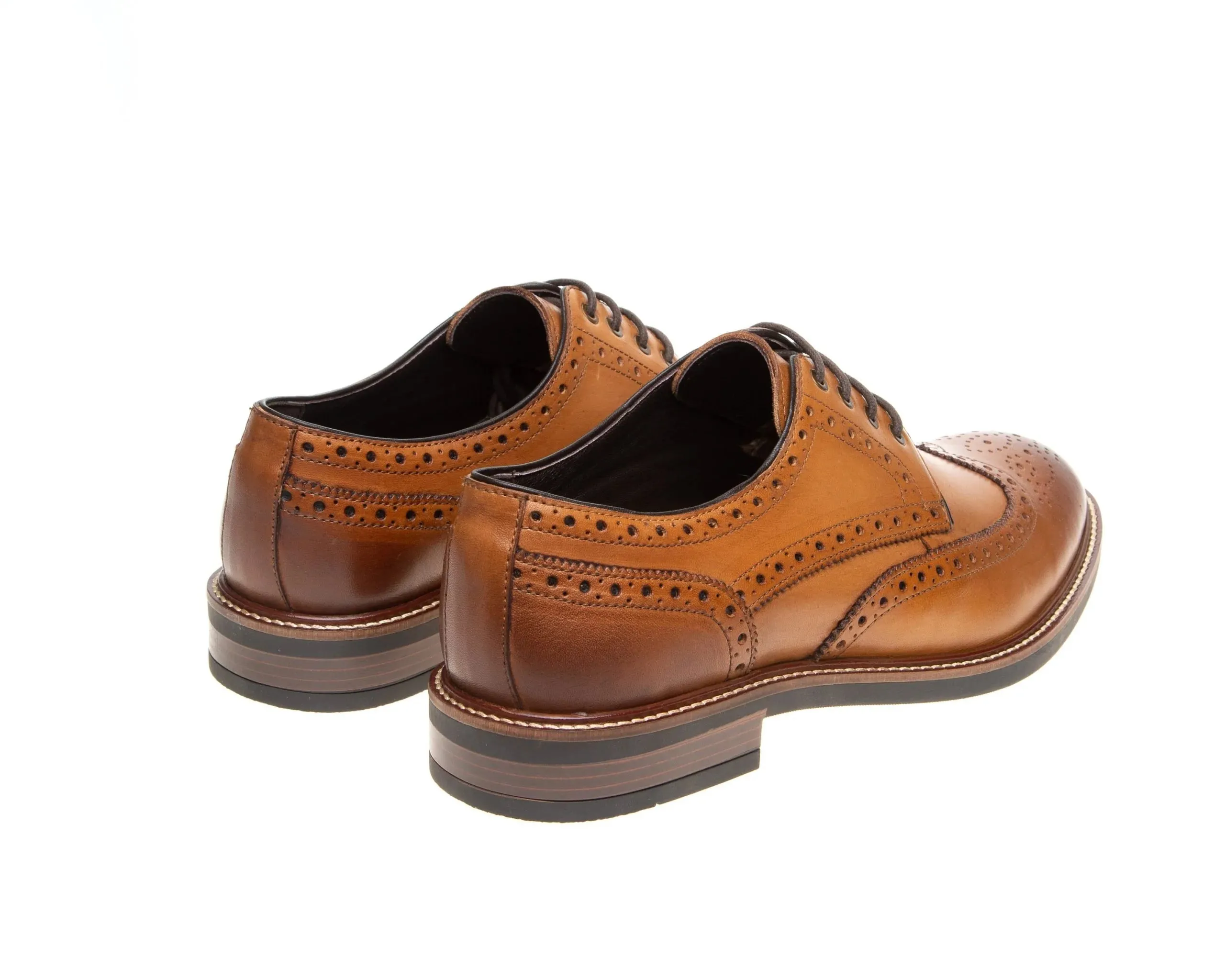 John White Stokes Tan Brogue Shoes