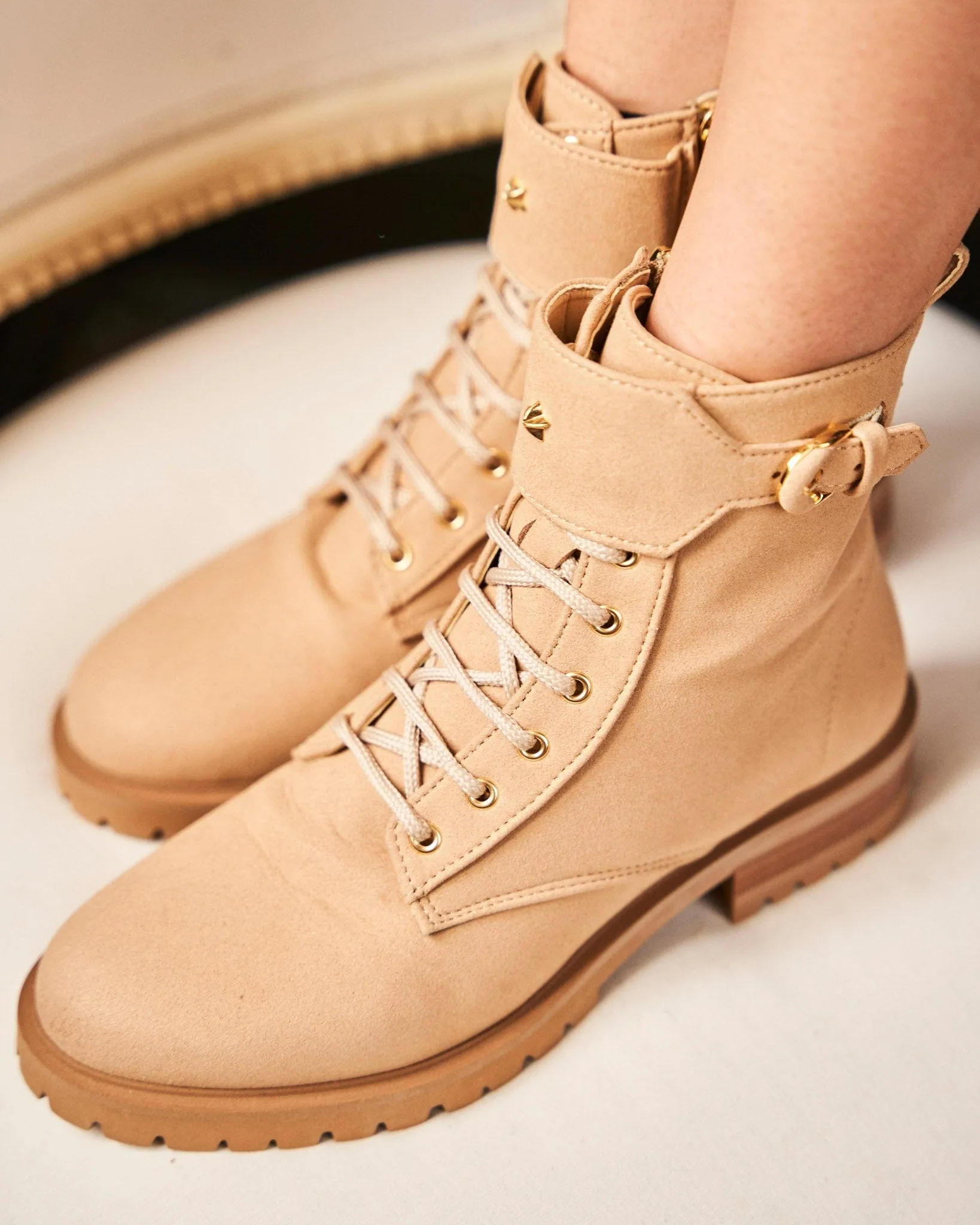 Jupiter Vegan Recycled Grain Lace-up Boots | Latte