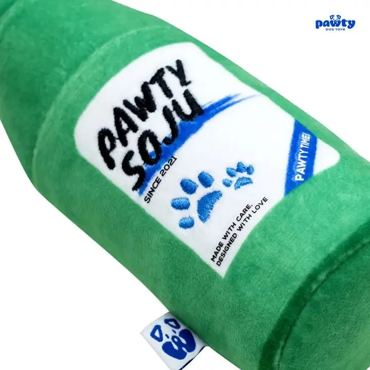 Korean Soju Bottle Parody Plush Dog Toy