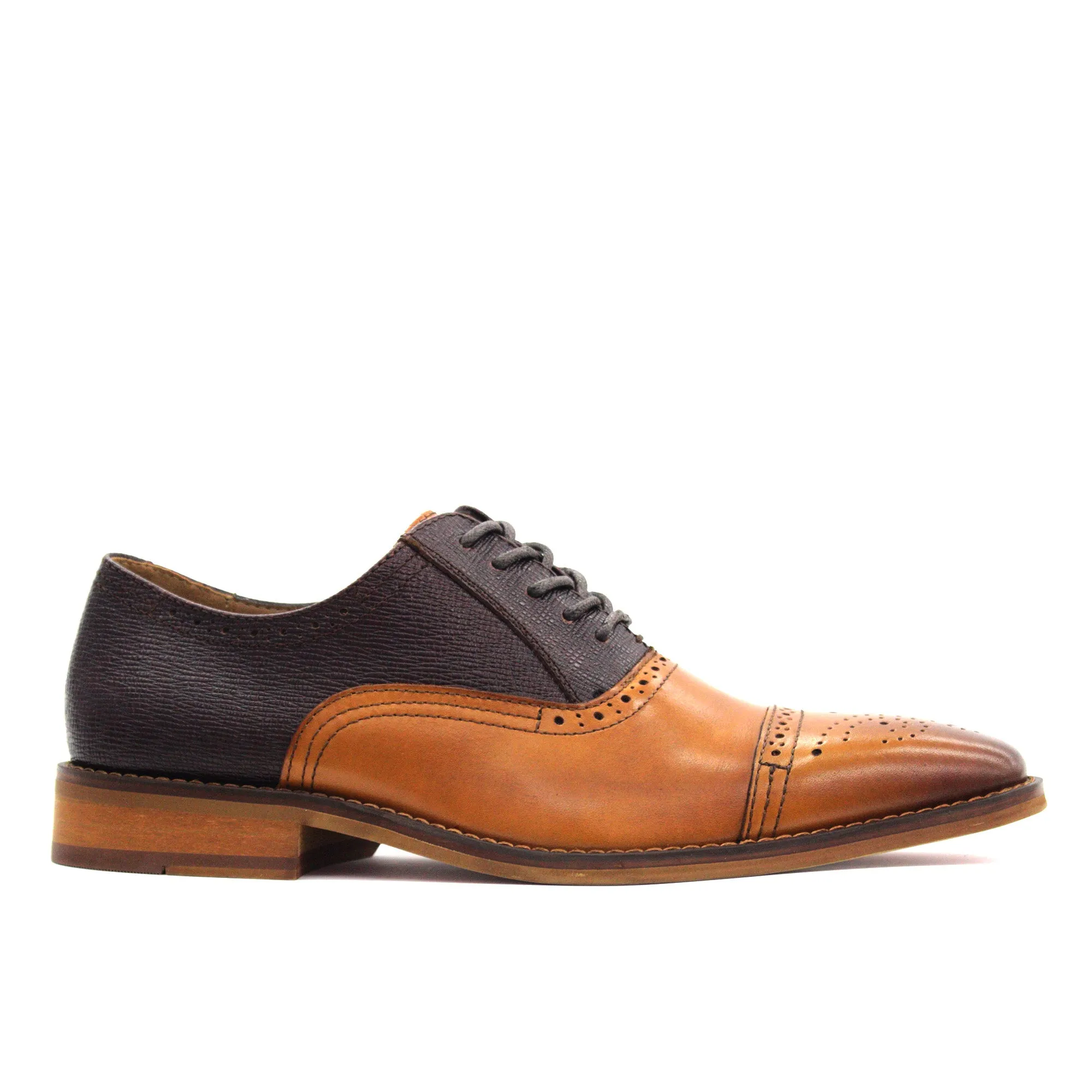 LA MILANO,CAP TOE-LACE UP-SHOES-A120080-TAN/BROWN