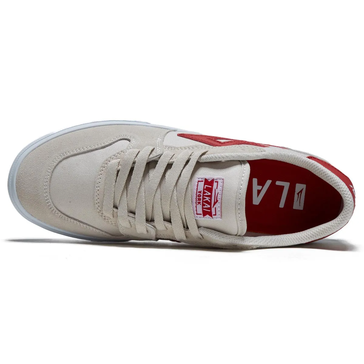 Lakai York Shoes - White/Red Suede