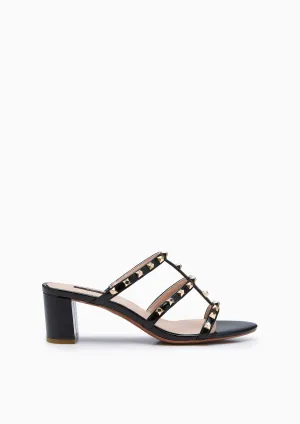 Linda Mid Heel Sandals Black