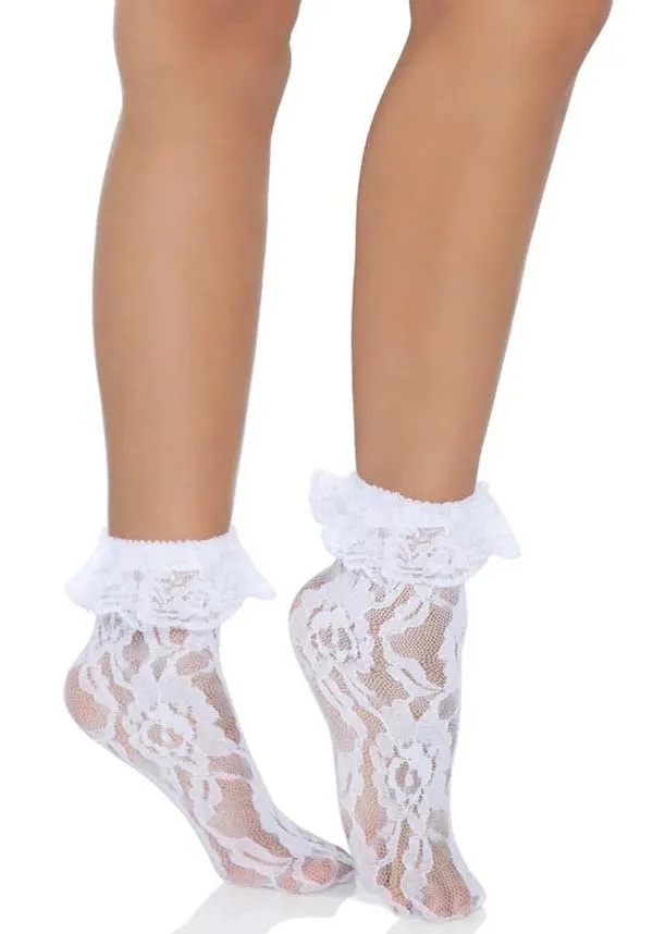 Liora Ruffle Cuff [White] | SOCKS