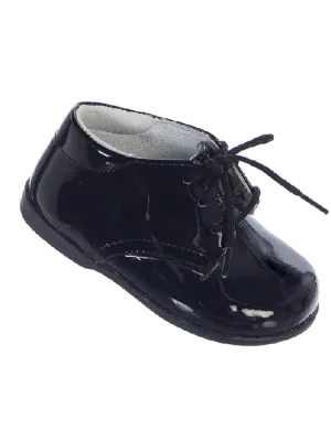 Little Boys Black Leather Lace Up Dress Shoes 5-8 Toddler